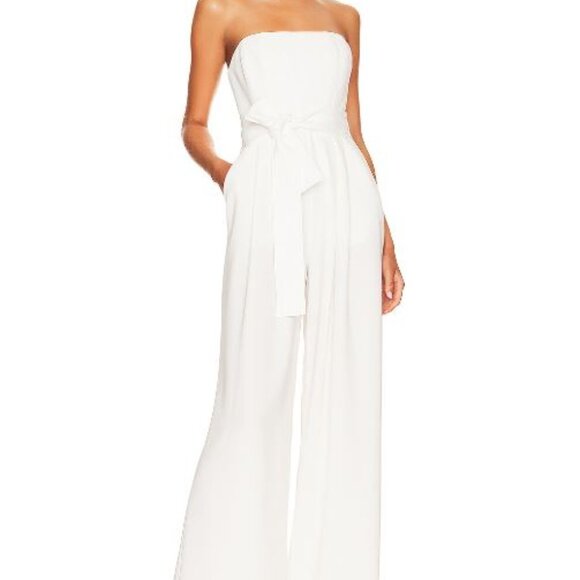NWT $650 A.L.C. White Strapless Belted Jumpsuit – Sz 4 (#4JUMP0137) - Picture 1 of 13